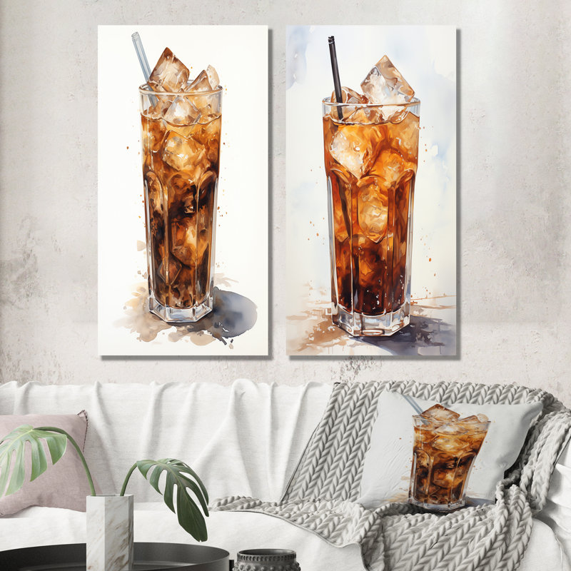 Ensemble de 2 impressions murales froides en verre froid, Toile tendue, H 40 po x l 41 po