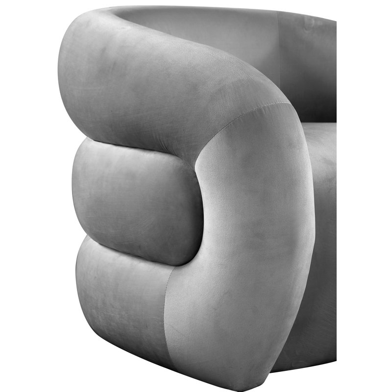 Roxbury 33" W Velvet Armchair, Gray Velvet