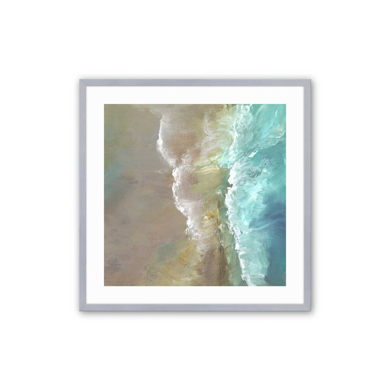 Impression sur toile Waves Meeting the Shore II, Cadre photo argenté, H 17,75 po x l 17,75 po