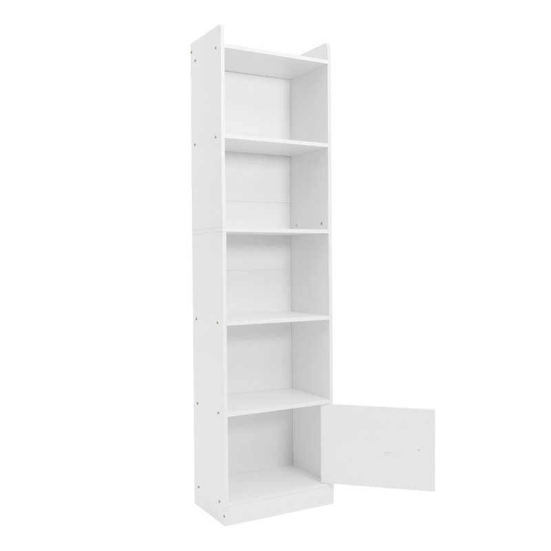 Support de rangement étroit à 5 niveaux, Blanc