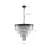 12-Black round dimmable transparent crystal Chandeliers