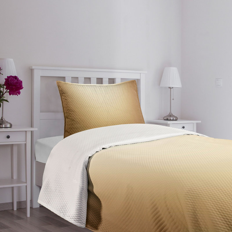 Ambesonne Ambesonne Brown Bedspread Set 2 Pcs Abstract Plain Modern Twin Pale Brown Cream