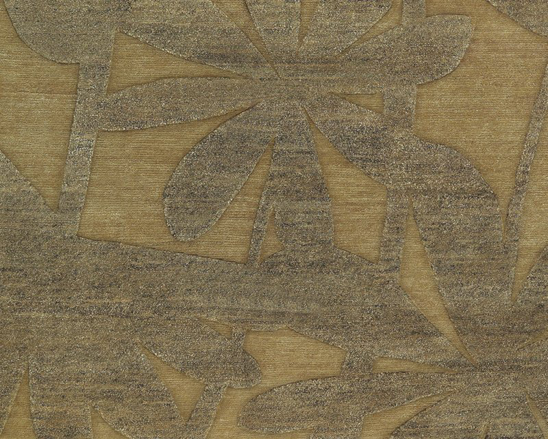 Paradise Floral Area Rug in Gold/Taupe, Rectangle 8' x 10'
