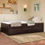 Lit plateforme simple avec lit gigogne et 2 tiroirs, lits en bois massif avec barre d'alimentation, espresso-1067451725-1067451727
