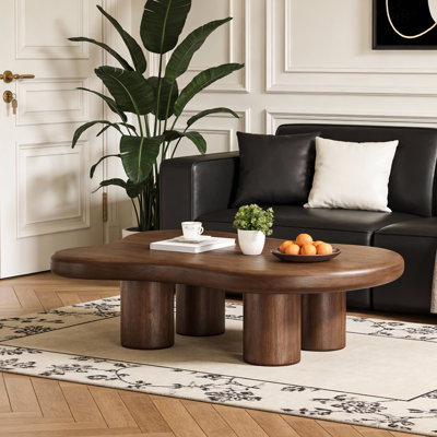 48.4" Solid Wood Cloud Shape Four-legged Brown Modern Coffee Table For Living Room by Latitude Run