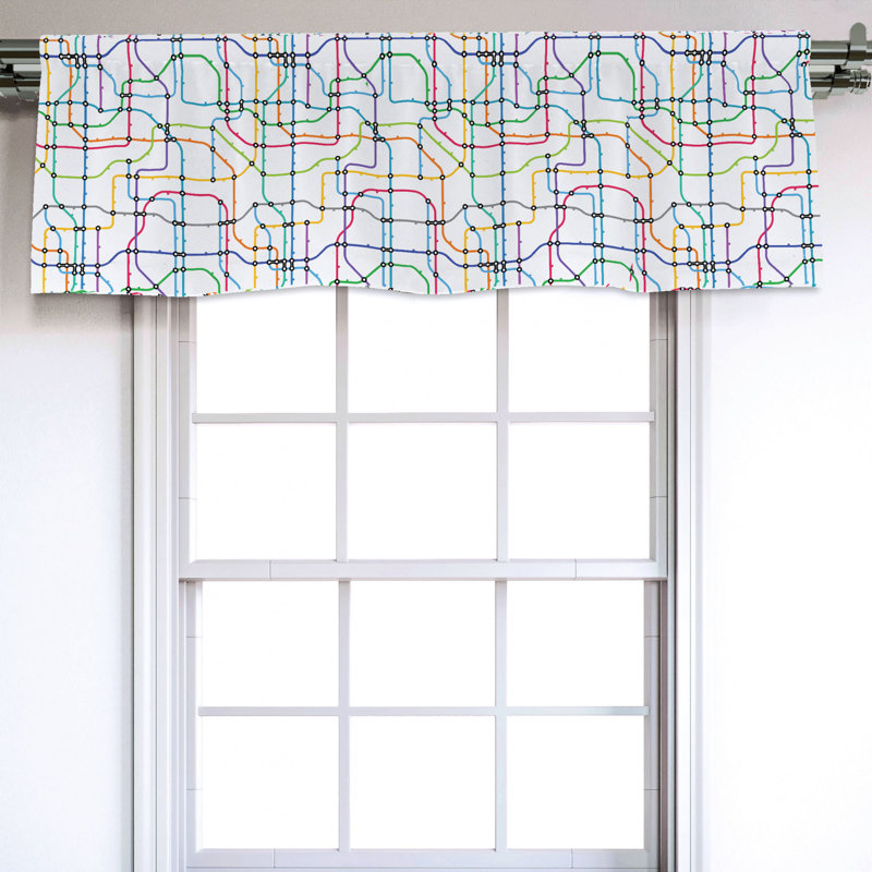 Sateen Abstract Ruffled Window Valance