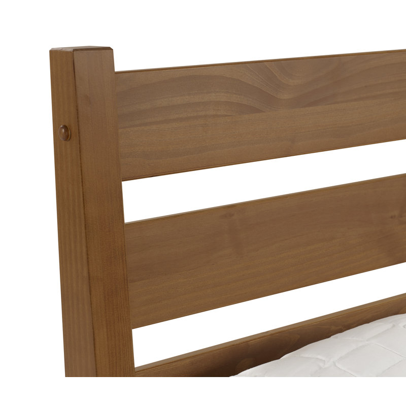 Ashlie Queen Size Solid Wood Bed, Castanho
