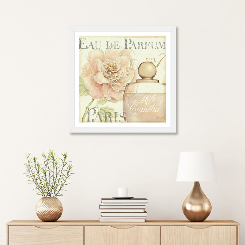 «Fleurs and Parfum II» par Daphne Brissonnet - impression d'art graphique, H 24 po x l 24 po x p 1 po, Papier encadré blanc