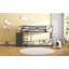 Lit simple superposé simple avec 4 tiroirs et 3 tablettes - gris
