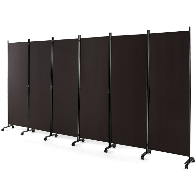 Cloison pliante Aytan, Brun, 6, H 68 po x l 132 po x P 12 po
