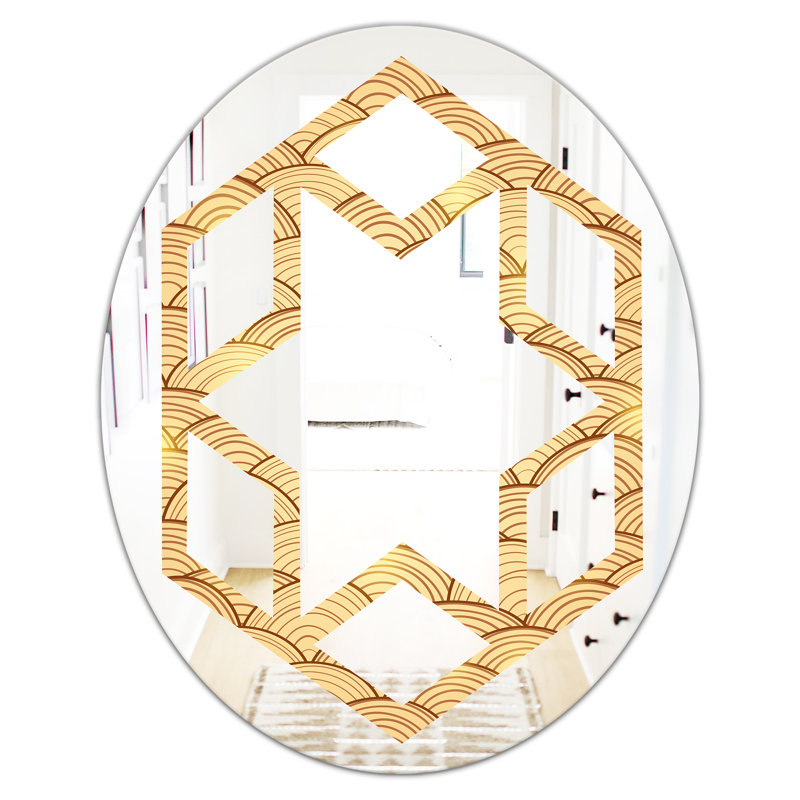 Miroir mural avec cadre étoile hexagonale, 31,5 po x 23,7 po