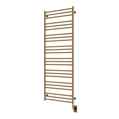 23.5"x64" Sorano Wall Mounted Electric Plug-in Towel Warmer Modern Heated Towel Rack - Brushed Bronze, Lifetime Warranty