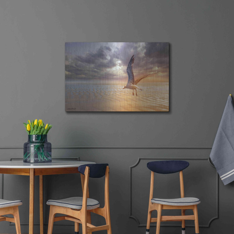 «Soft Sunrise on the Beach 5» par Carlos Casamayor, art mural en métal, 36 po x 24 po, H 24 po x l 36 po