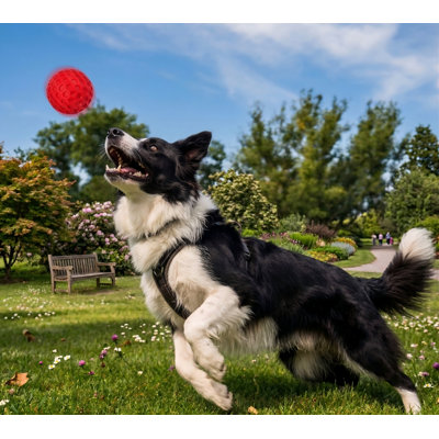 2-Pack Nearly Indestructible Squeaky Dog Balls for Large & Medium Power Chewers, Interactive Teething Toy, Relieves Anxiety
