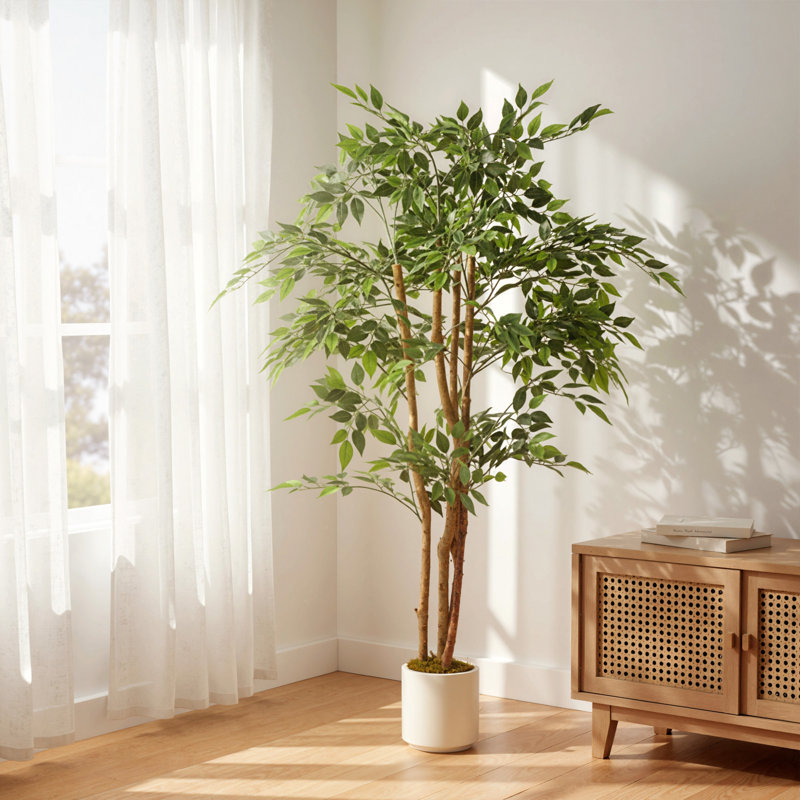  120cm Artificial Ficus Tree, Faux Plant for Home Decor, 150 cm x 65 cm 