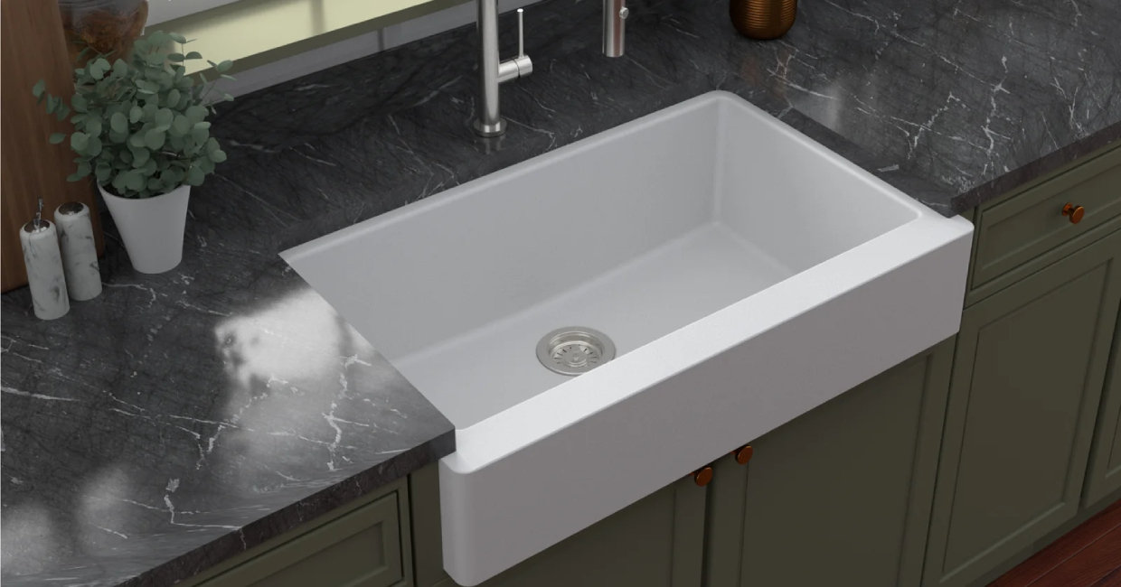 Karran QU-810 32 Undermount Double Equal Bowl Quartz Kitchen Sink in Concrete