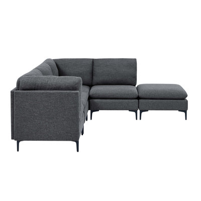Upholstered Modular Sectional with Metal Legs