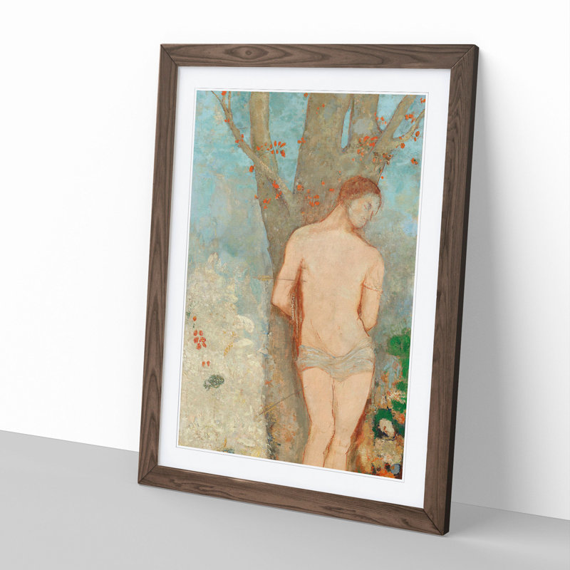 Saint Sebastian by Odilon Redon - Picture Frame Painting, 48cm H x 36cm W x 2cm D, Walnut Framed