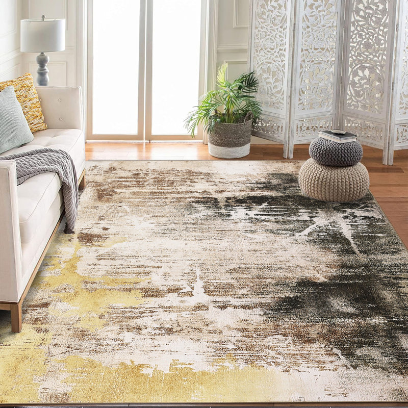 Area Rugs for Living Room or Bedroom Boho Floral Area Rug Washable NonSlip Carpet Rug for Bedroom or Living Room Ideal Home Decor