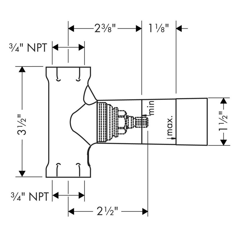 Axor 3/4-Inch Brass Volume Control Valve