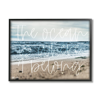 «Ocean Is Where I Belong Beach Waves», art de la giclée encadrée par Lil 'Rue