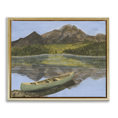 «Alpine Lake with Canoe Grey Floater», art mural par Michael Willett