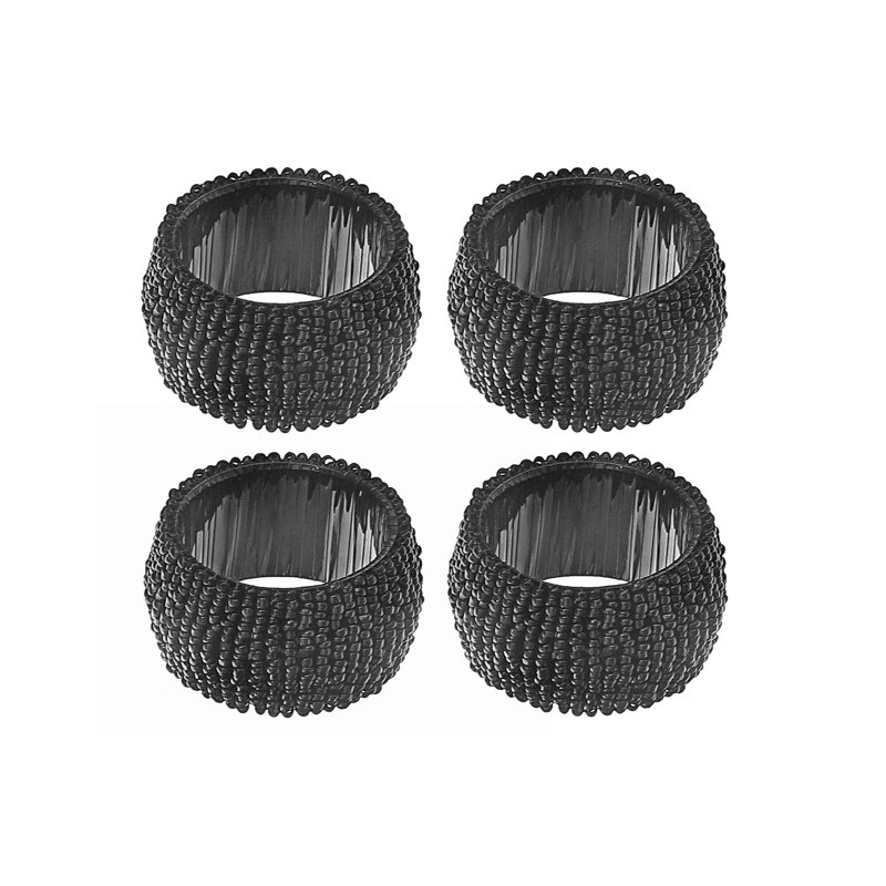 Glass Napkin Ring, Black