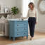 Elegant Byrum 65cm 3 Drawer Chest of Drawers - French Style Grey/Blue Finish Hand Finished Ready Assembled Furniture for Home-1413972657