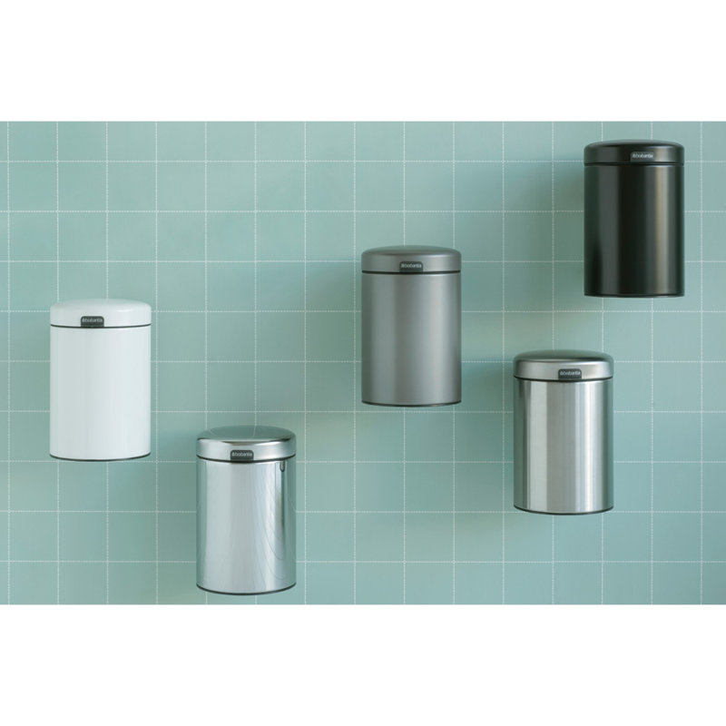 NewIcon 3 Litre Wall Mounted Bin, White