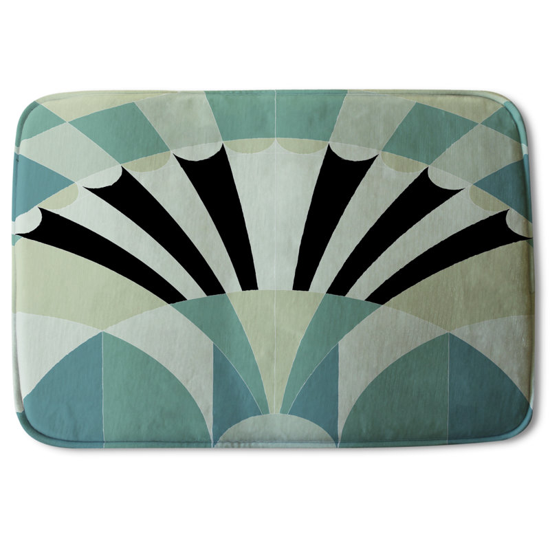 Pollark Non-Slip Bath Rug, Blue/Black