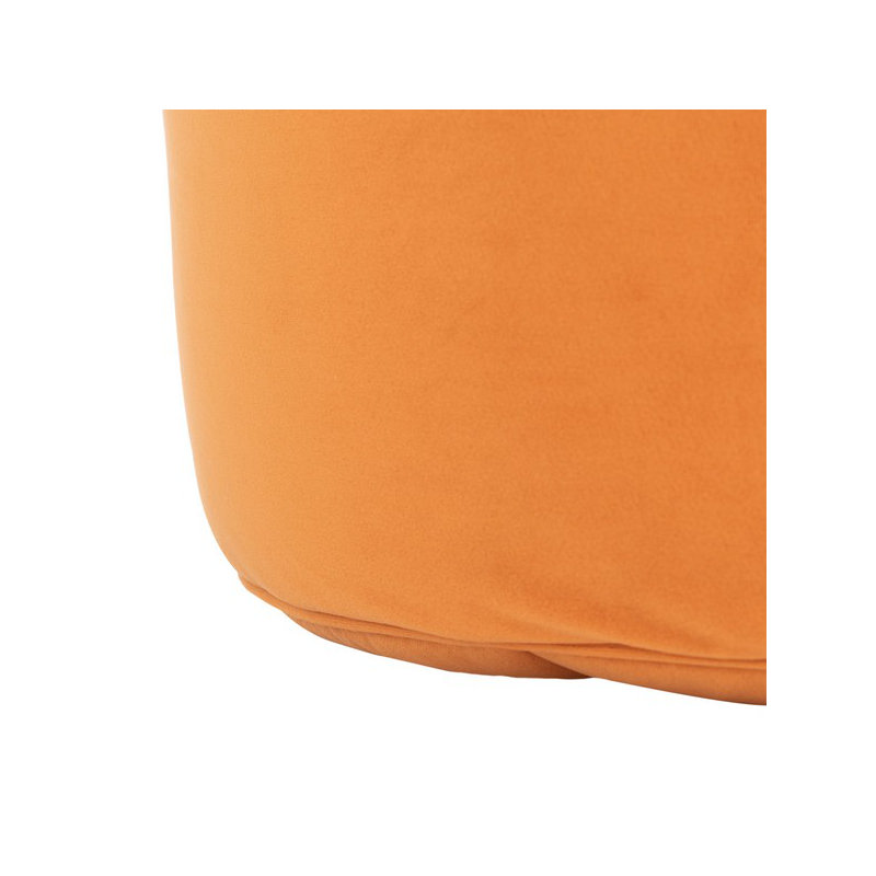 Kees 53.34cm Wide Velvet Tufted Round Solid Colour Pouffe Ottoman, Orange