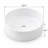 12.4" Round White Ceramic Vessel Bathroom Sink, Modern Above-Counter Vanity Basin with 1.75" Drain Opening