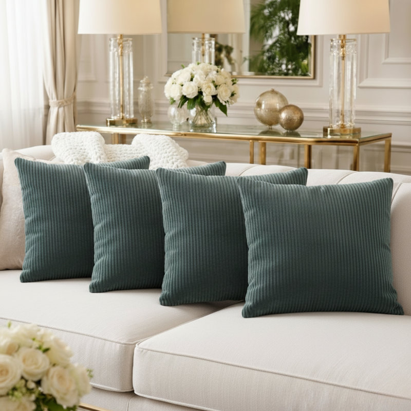 Black Square Cushion Cover, Light Brown