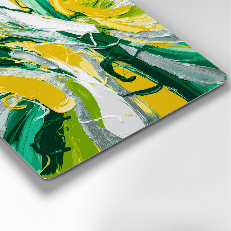 «Lyrical Abstraction 94», art mural en métal vert, H 11 po x l 14 po