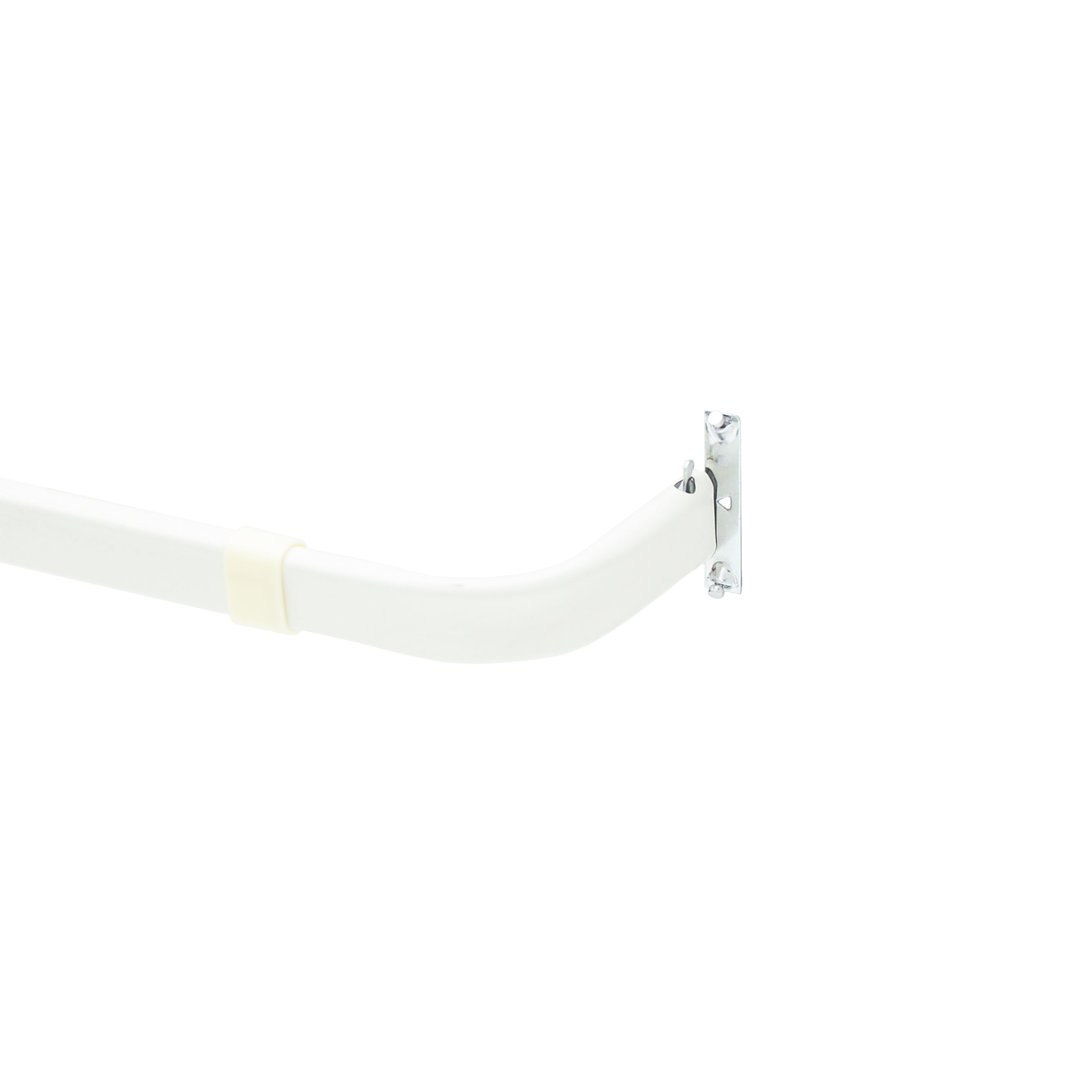 Kenney Fast Fit Easy Install Basic Adjustable Curtain Rod, 48-86", White Kenney Fast Fit 