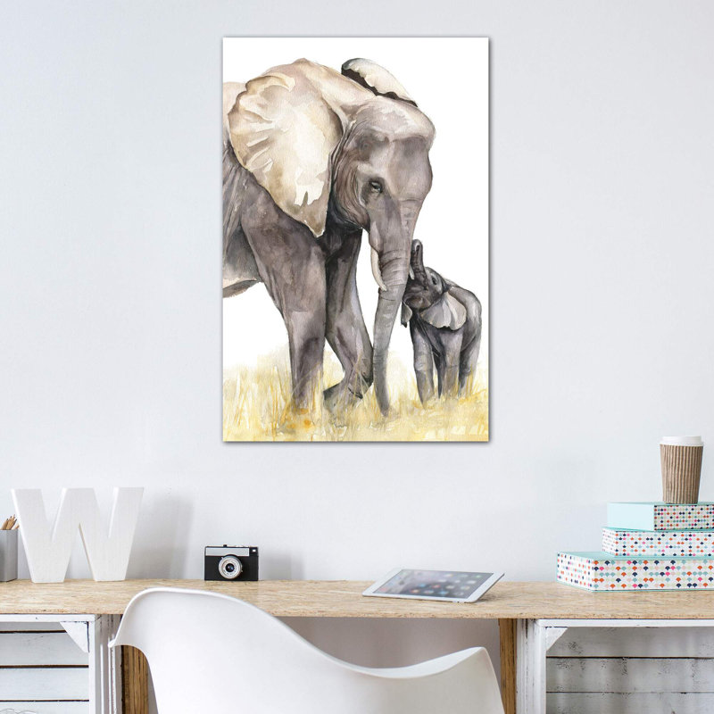 Décoration murale éléphant, Toile tendue, H 40 po x l 26 po x P 1,5 po