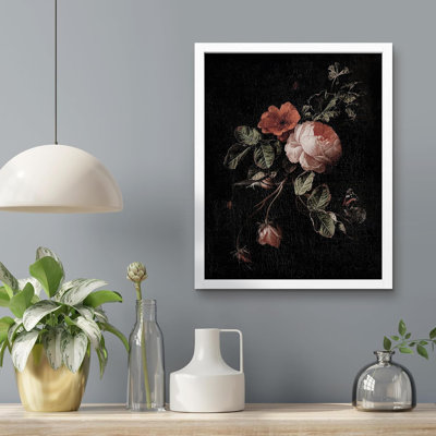 «Rose Pastel Garden Rose Flowers Wall Art Floral Botanical Prints Decor For Living Room, encadré sur papier»
