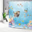 Rideau de bain dessin animé avec crochets 180 x 180 cm (72 x 72 pouces)