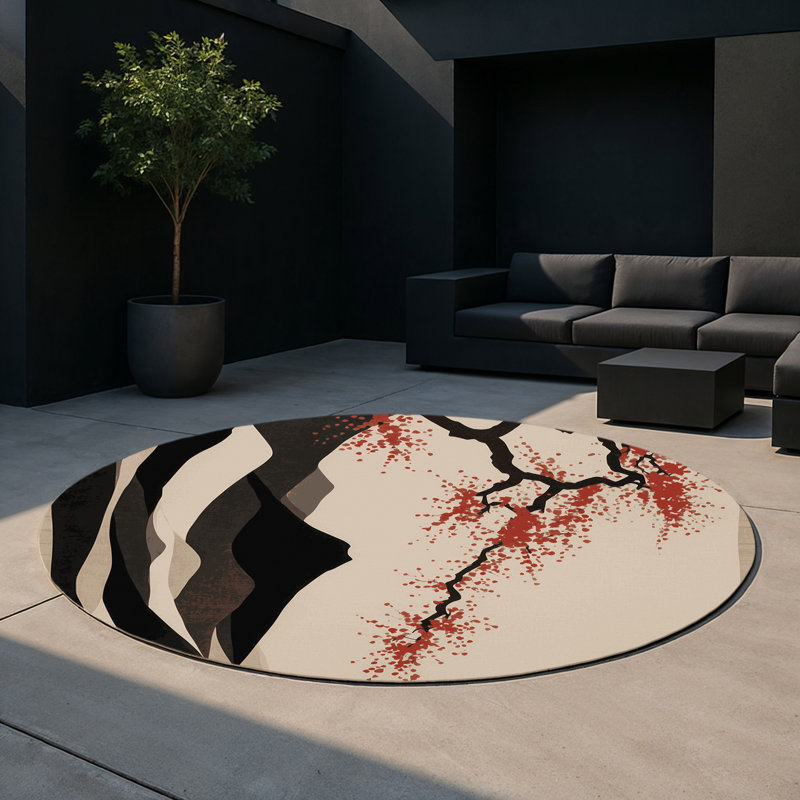 Cherry Glow Indoor And Outdoor Area Rug, Round 5'