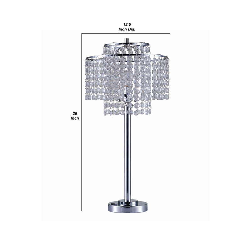 Lampe de commode 26 po avec USB Aelia, Argent