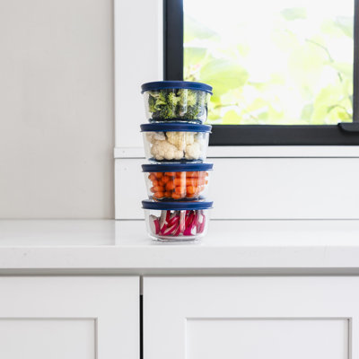 Prep & Savour Kitchen Storage Glass Food Containers 8 Piece (1 Cup / 8.12 Oz)
