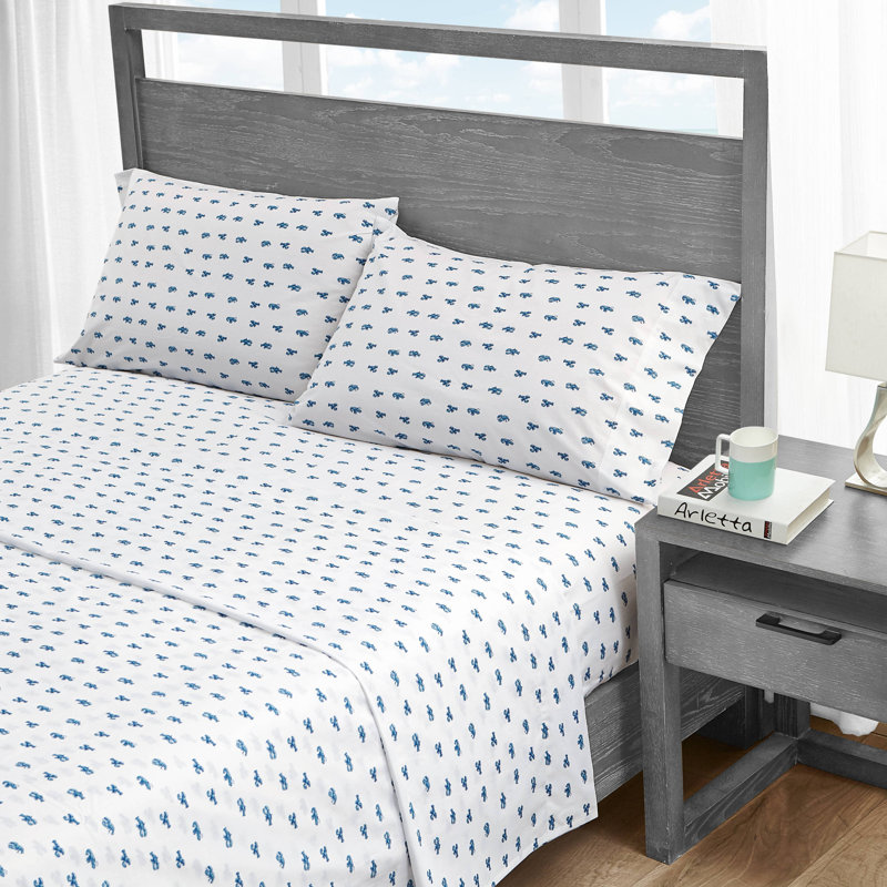 Bradford 200 Thread Count Breathable Cotton Percale Sheet Set, Queen Sheet Set with 2 Pillowcases, Cloyster