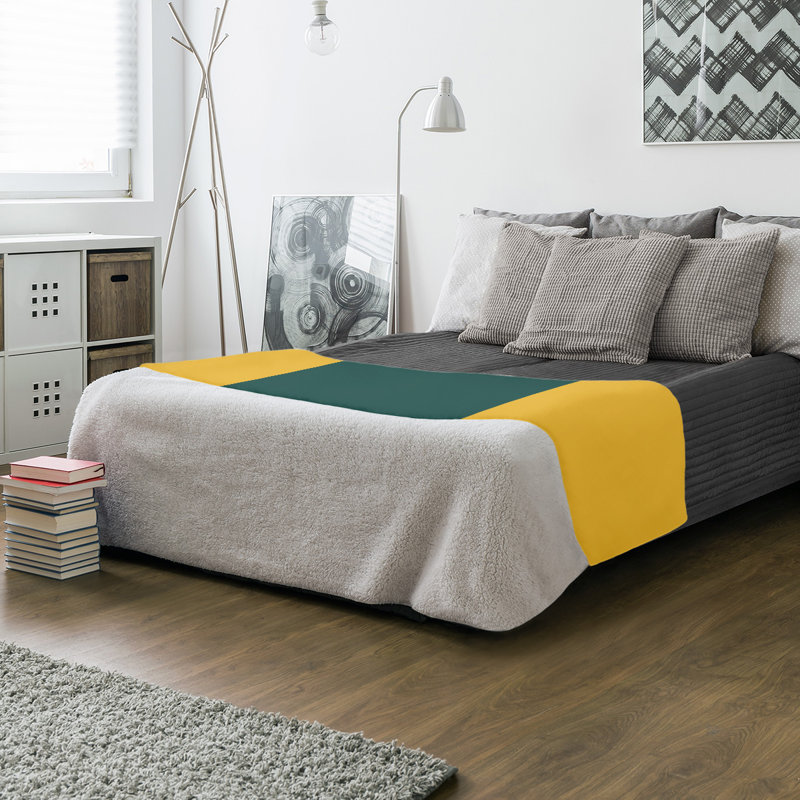 Quilted Throw Blanket, 50" W x 60" L, Gold/Green