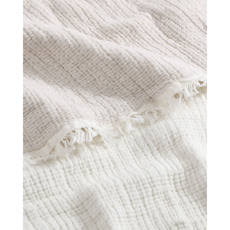 Muslin Cotton Quilt, Queen Quilt, Fog