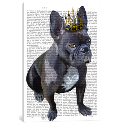 « french bouledogue king », impression sur toile