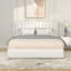 Lit plateforme tapissier grand avec rangement Anda