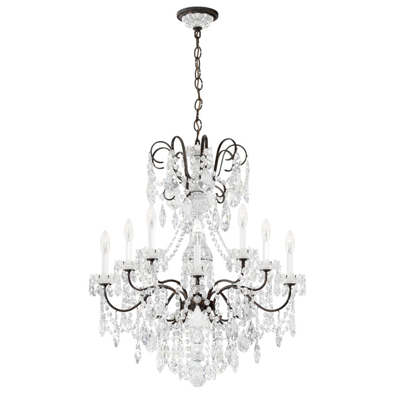 New Orleans 10 - Light Chandelier, Black Pearl, Clear Heritage