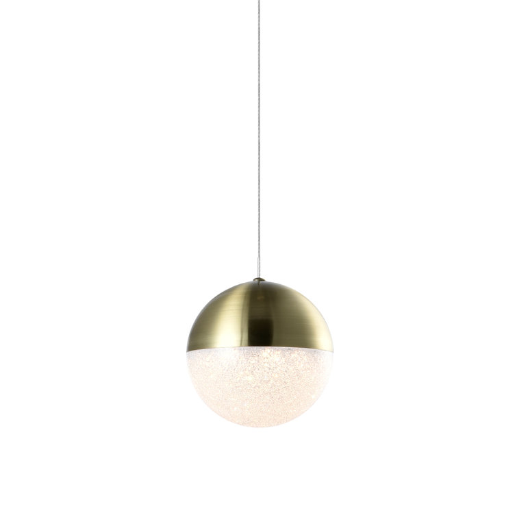 Ravello 5-in Integrated LED Height Adjustable ETL Certified Pendant Light with Globe Shade