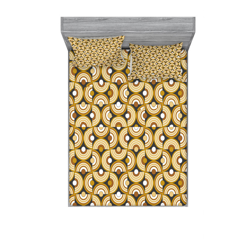 Ensemble de draps Funky Motif Forms, Ensemble de drap pour grand lit avec drap-housse