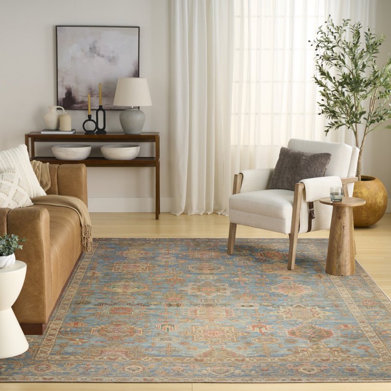 Tapis vintage lavable à la machine Heriberto, Rectangle 9 pi x 12 pi